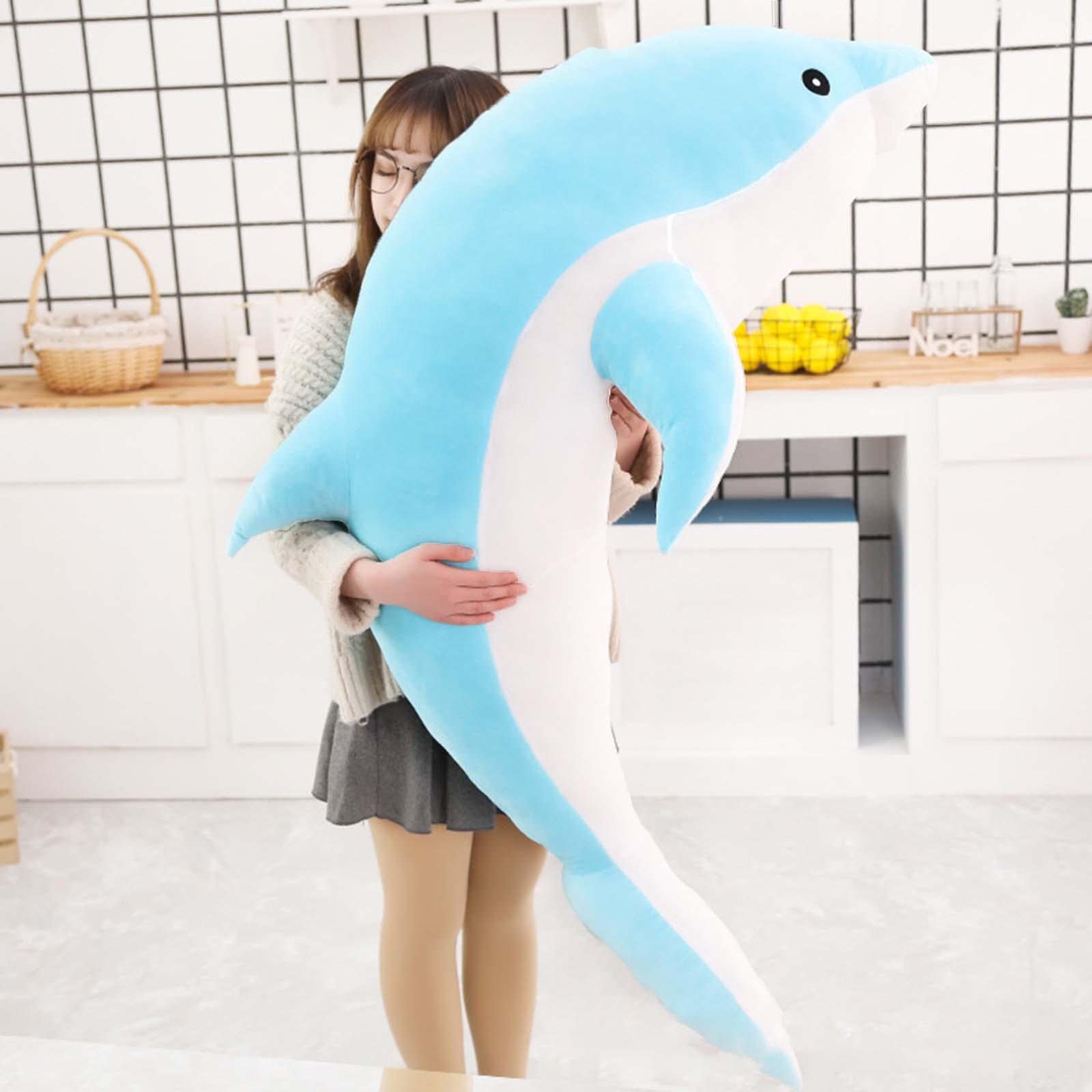 Delfin Kuscheltier Plüschfigur Plüschtier Komfortkissen Realistisches Aussehen für Wohnzimmer Schlafbereich Freunde Familie Geschenk