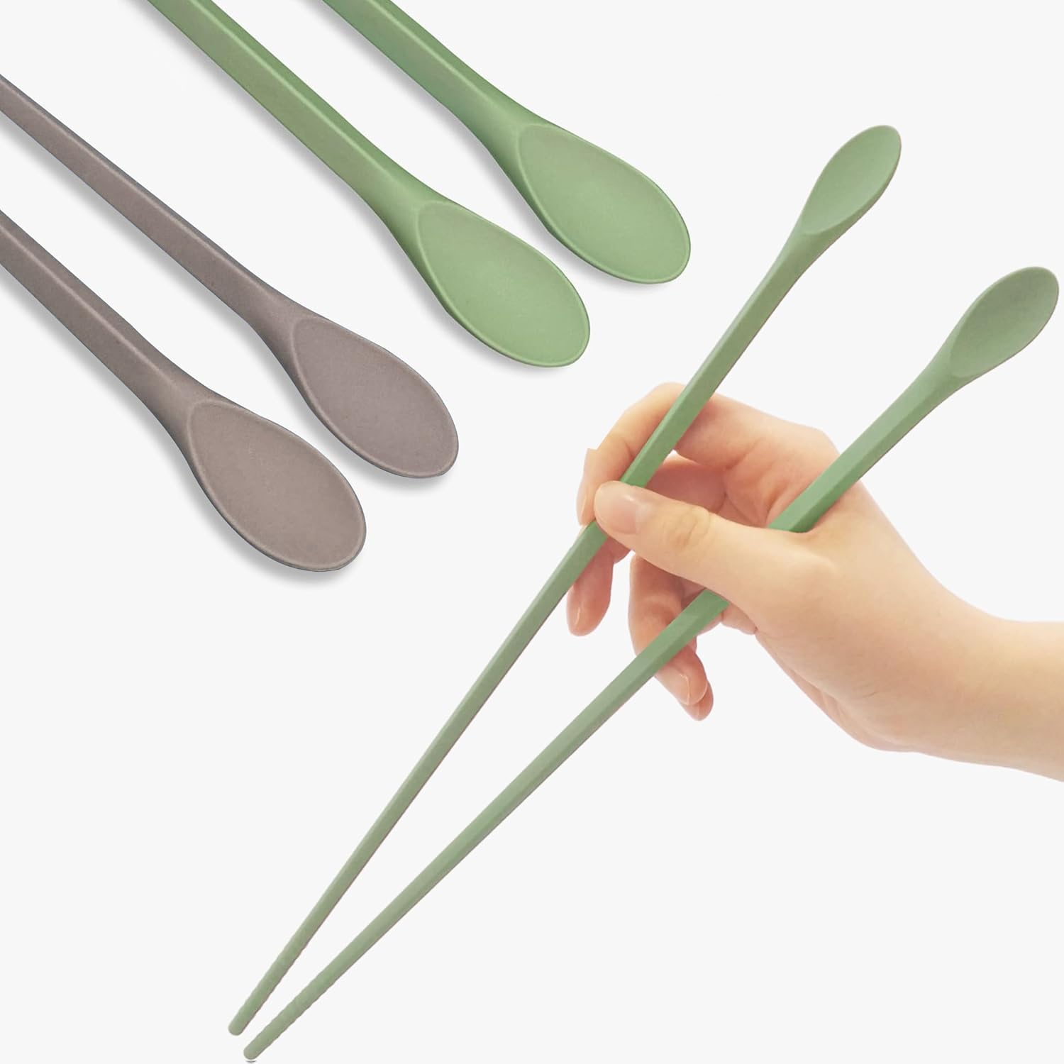 Long Silicone Cooking Chopsticks with Spoon 12 Inch, Blue 2 Pairs — Amazon image 14