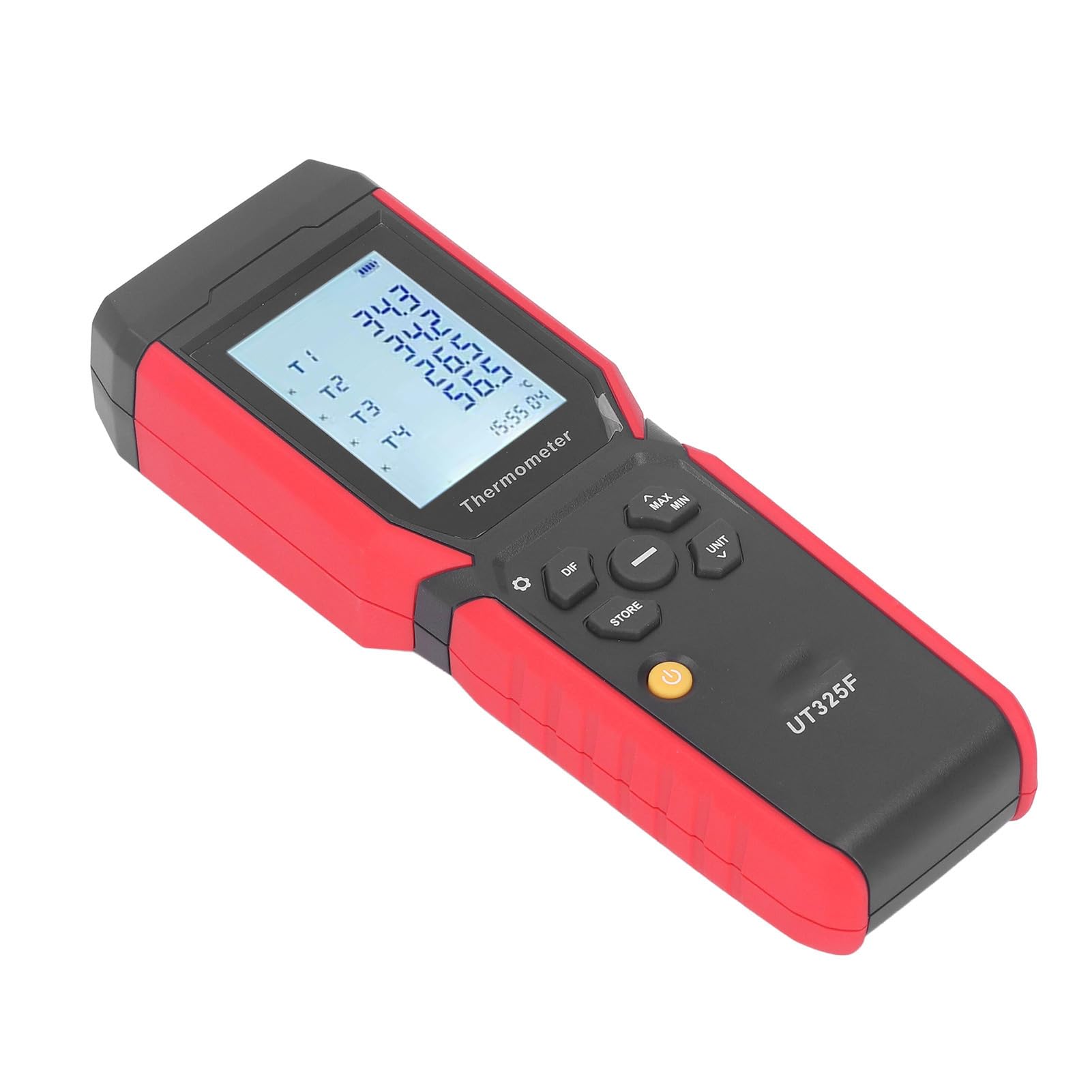 Marhynchus Termómetro Termopar Digital, Termómetro de Temperatura de 4 Canales Medidor ABS con 4 Sondas, 32°F a 3212°F Registro de Datos LCD Retroiluminado para Procesamiento de Acero Plástico