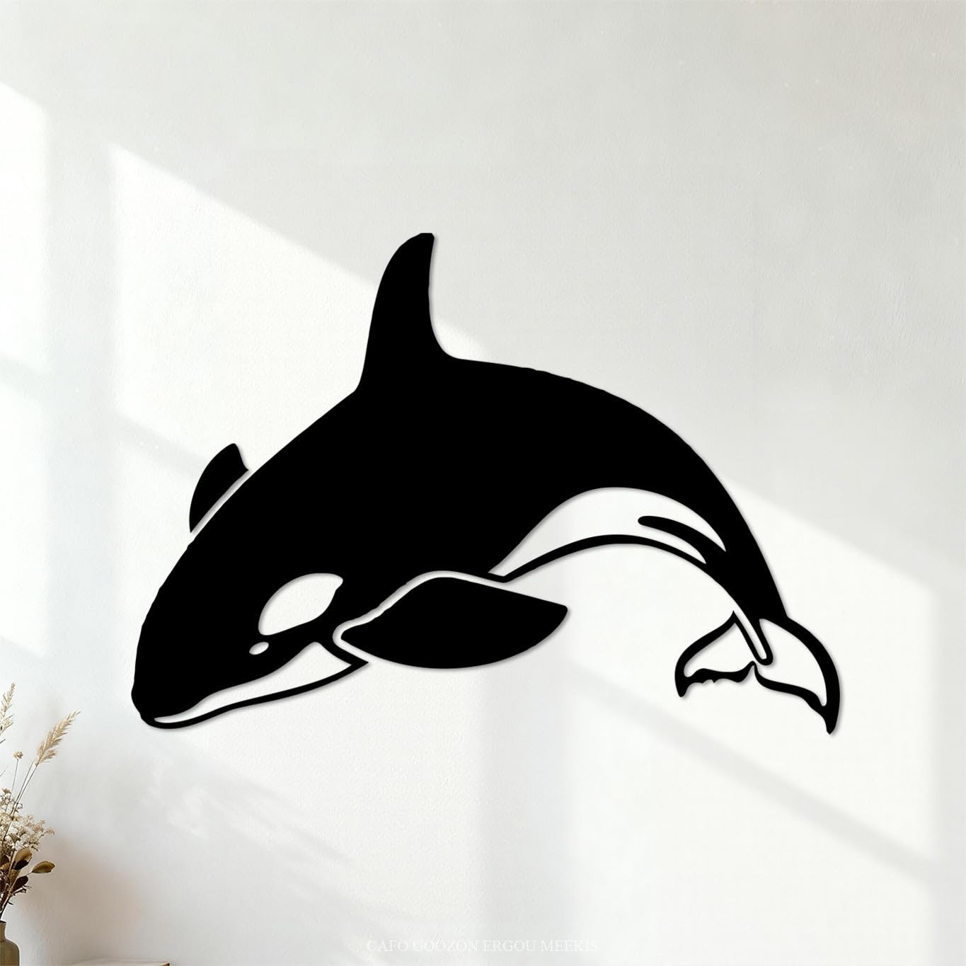 Fine Carving Decals Whale Bathroom Kids 54.6x77.2cm Multi Color Selection Black