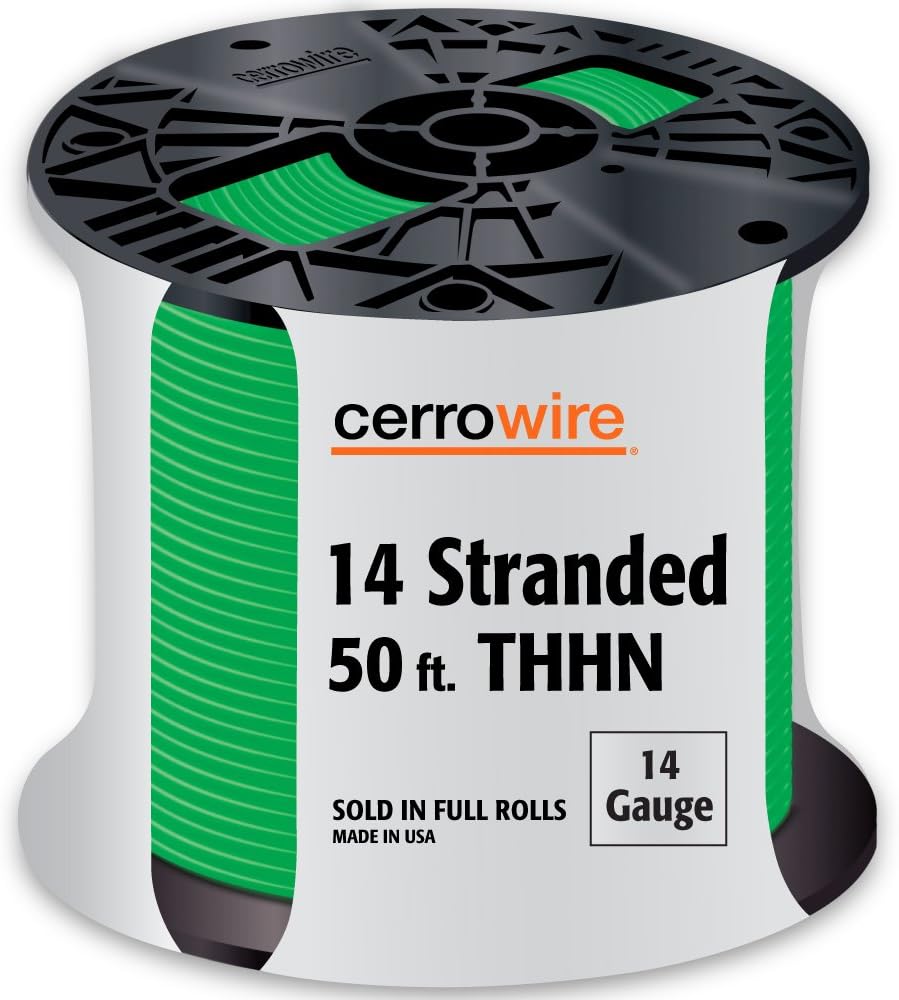 Cerrowire 112-3405BR 50-Feet 14 Stranded THHN, Green