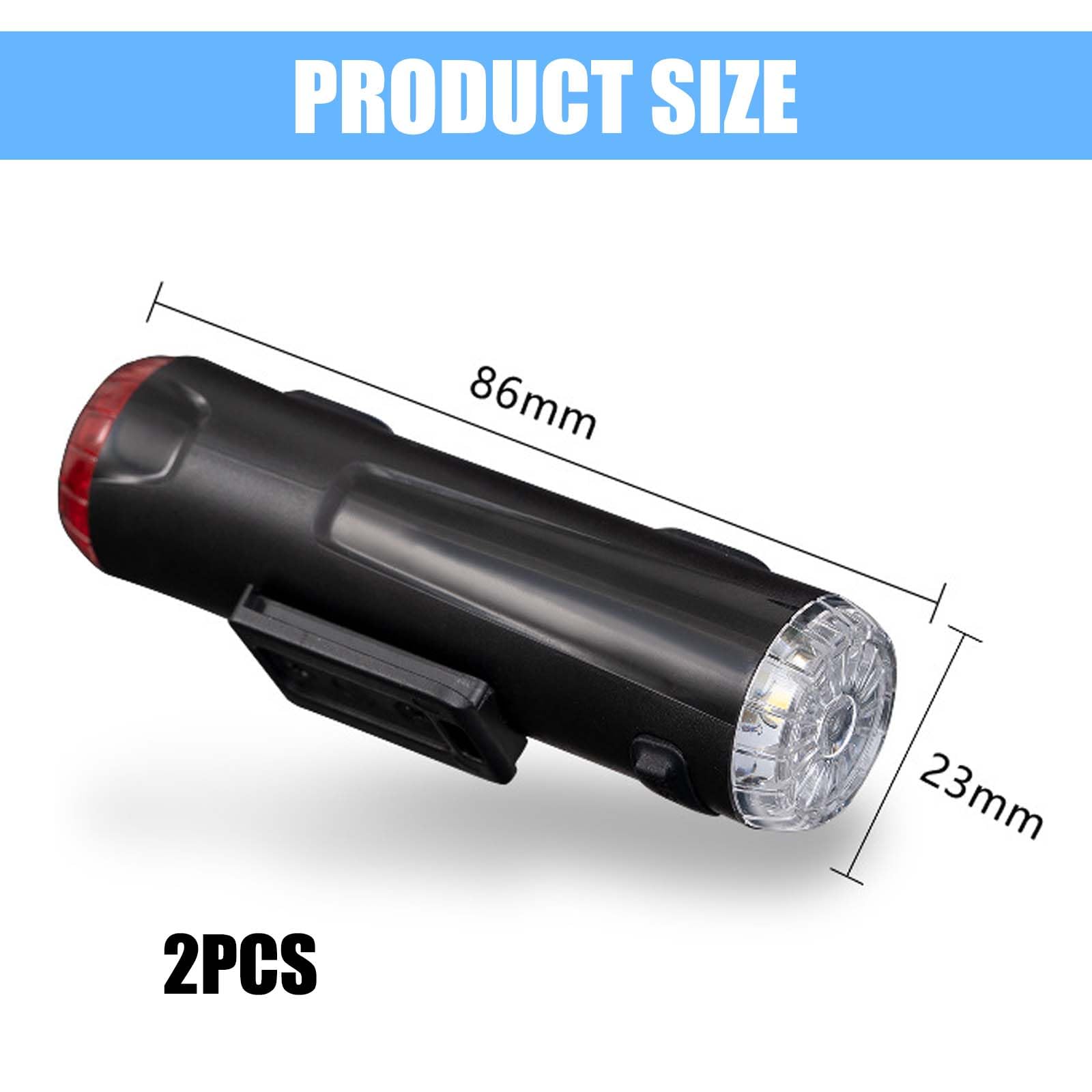 Set 2 Luci Per Casco Bici: Anteriore E Posteriore, Ricaricabili USB, 200 Lumen, IP66 - 6