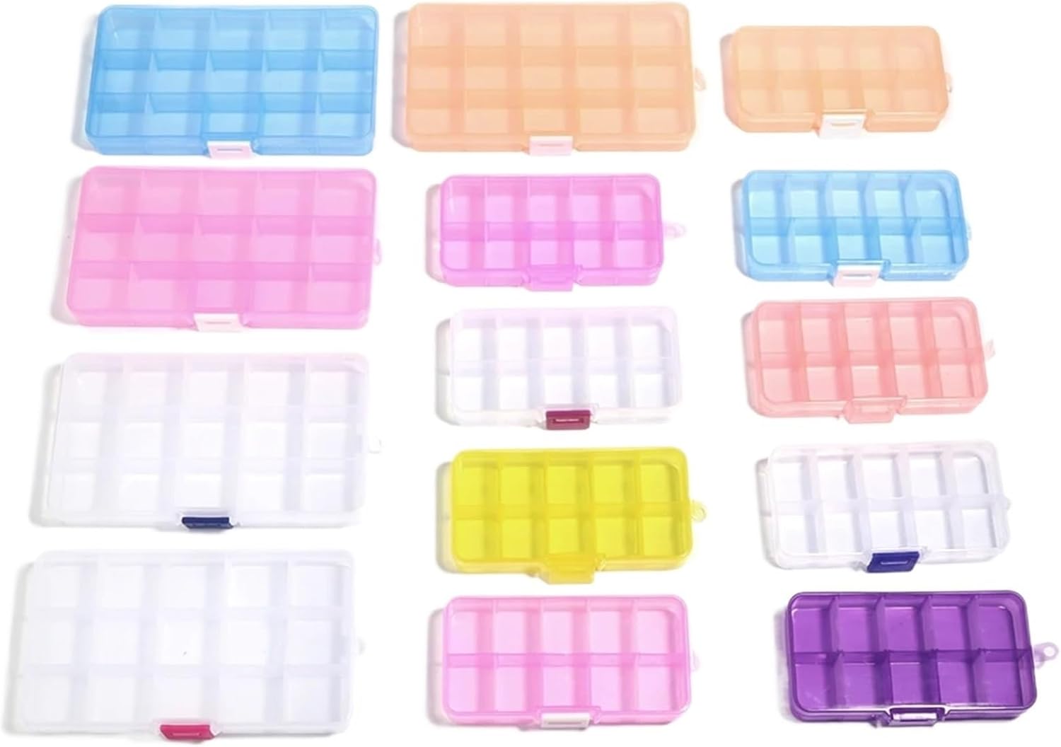 Bead Organizer 6pcs 10 Grids Plastic Jewelry Box Storage Case Craft Beads Earrings Organizer Container(Yellow)