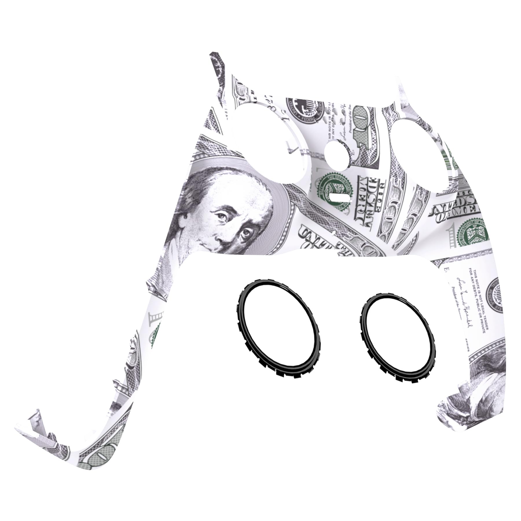 eXtremeRate The 100 Cash Money Decorative Trim Shell Compatible with p s 5 Controller, Soft Touch DIY Replacement Clip Shell, Custom Plates Cover