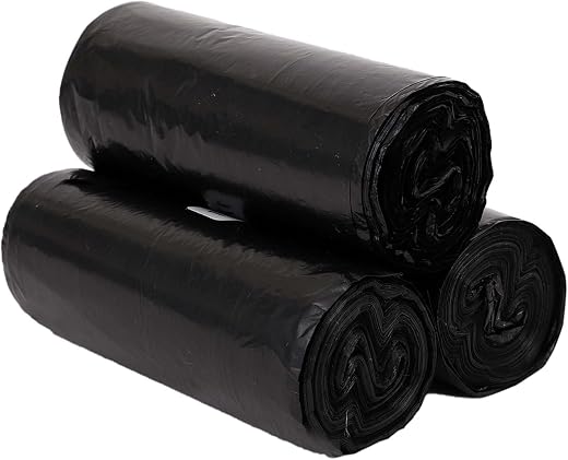Bindian Heavy Duty Garbage Bags 43x48 cm (17x19 inch) Small Size | 90 Pieces in 3 Rolls | Strong Leak Proof Black Trash Ba...