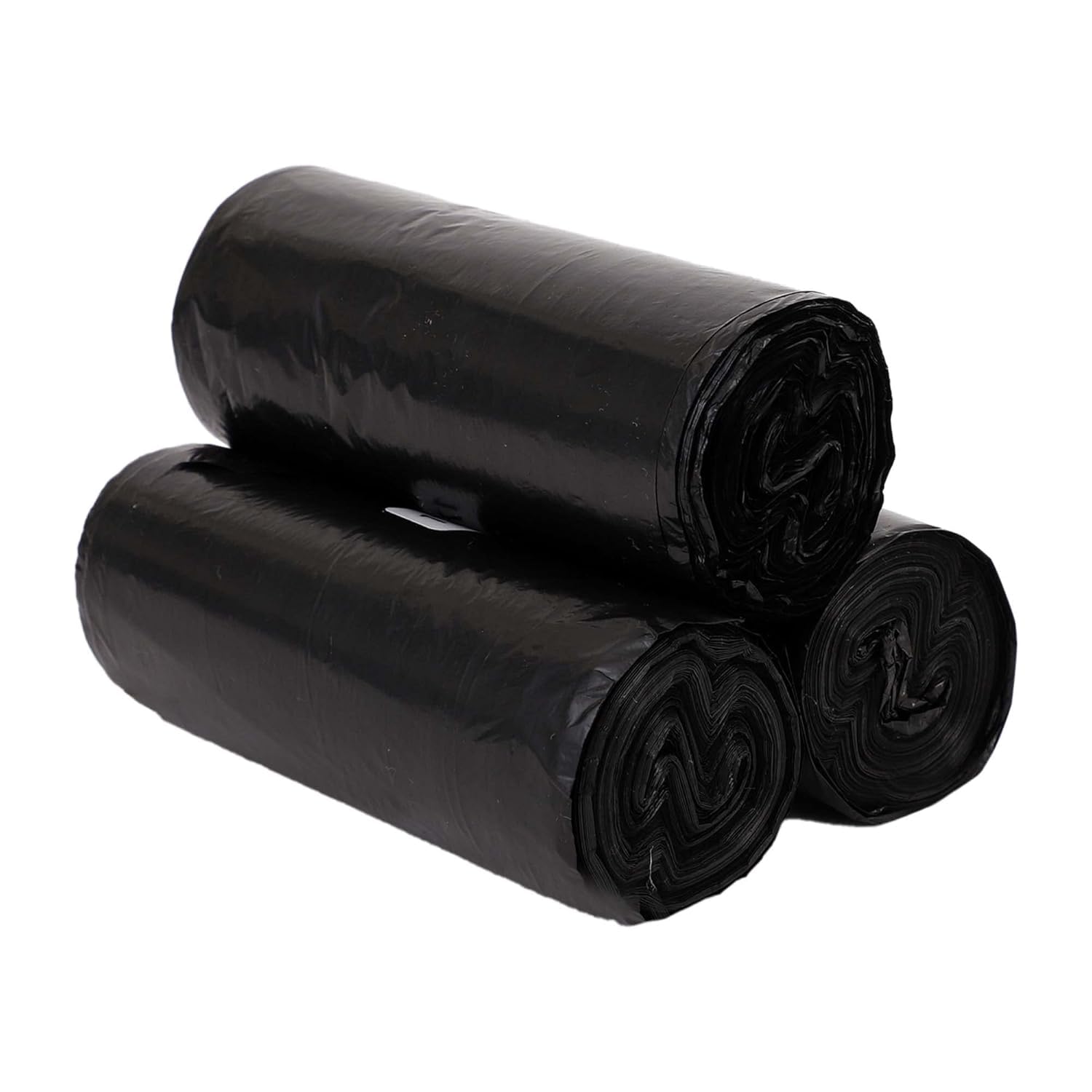 Bindian Heavy Duty Garbage Bags 43x48 cm (17x19 inch) Small Size | 90 Pieces in 3 Rolls | Strong Leak Proof Black Trash Ba...