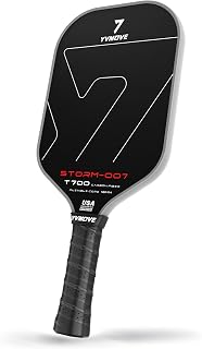 YVmove STORM 007 Pickleball Paddle: T700 Raw Carbon Fiber, 16mm Polymer Core, USAPA Approved for Max Spin & Power