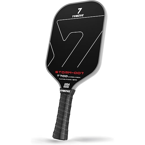 Pickleball Paddle with T700 Raw Carbon Fiber Surface & 16mm STR-Core Power Polymer Core, Premium Pickle Ball Racket Designed for Ultimate Spin & Consistency, USAPA Approved
