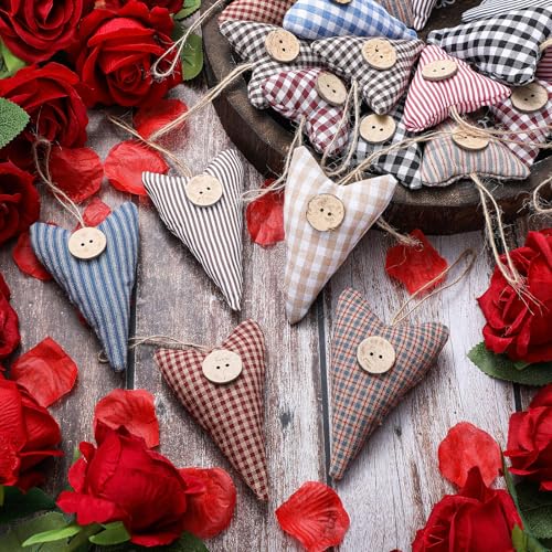 Syhood Rustic Fabric Heart Ornaments
