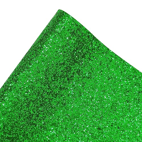 sparkly green chunky glitter fabric roll 12 x 52 inch shiny christmas faux leather material for crafts earrings bows 1601335