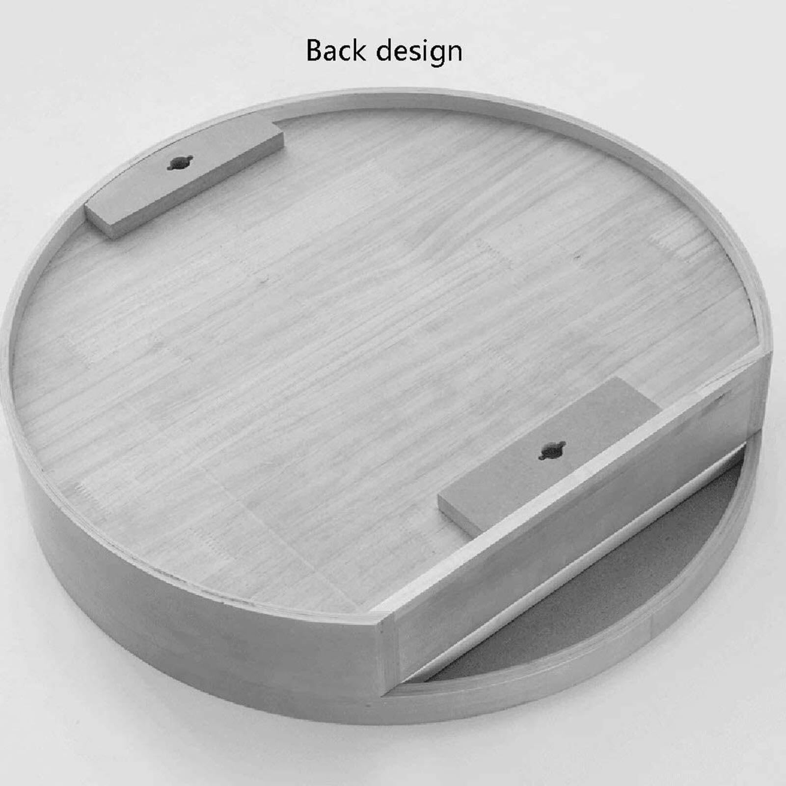 Espejos de baño de Madera Maciza - Espejo de tocador Grande corredizo montado en la Pared con función de Almacenamiento for Muebles - Espejo de Pared Redondo(Black,60cm)
