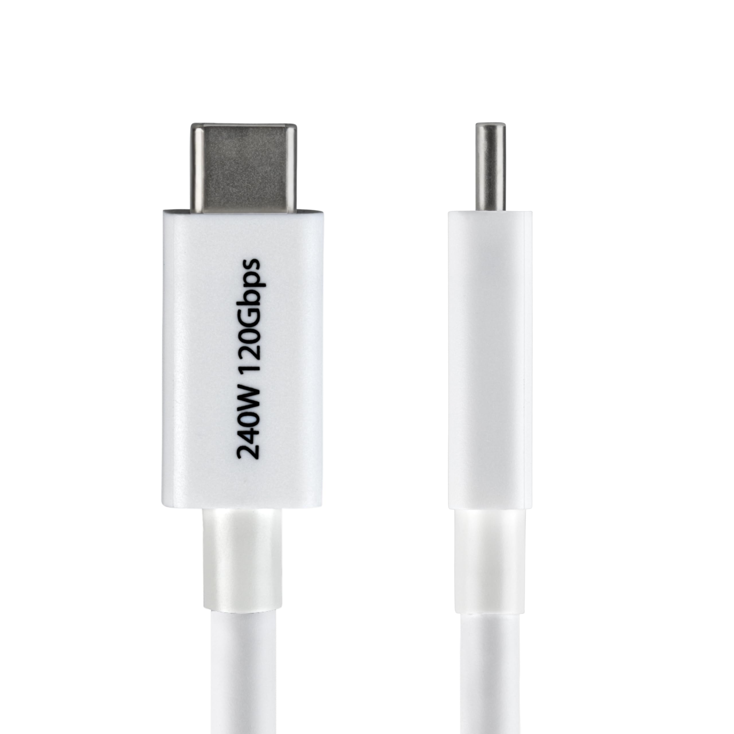 StarTech Câble Thunderbolt 5 50cm USB-C 80Gbps 240W PD 8K 60Hz Blanc | Jusqu'à 120Gbps, Certifié, Compatible TB4/USB4/USB-C, DP 2.1 Alt Mode, PCIe 4.0, 4K 240Hz