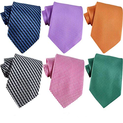 WeiShang Lot 6 PCS Classic Men's 100% Silk Tie Necktie Woven JACQUARD Neck Ties