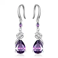 Sterling Silver Earring For Woman -Teardrop Birthstone Earring Jewelry Birthday Gifts for Women,Girlfriend,Wife,Mom - Graduation, Friendship,Birthday, Anniversary