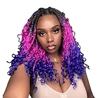 Vista 59 de Beverlee Trenzas de Caja Bohemias de 14 Pulgadas 8 Paquetes Trenzas de Caja Goddess Cabello de Ganchillo Trenzas Bohemias Hippie Cabello