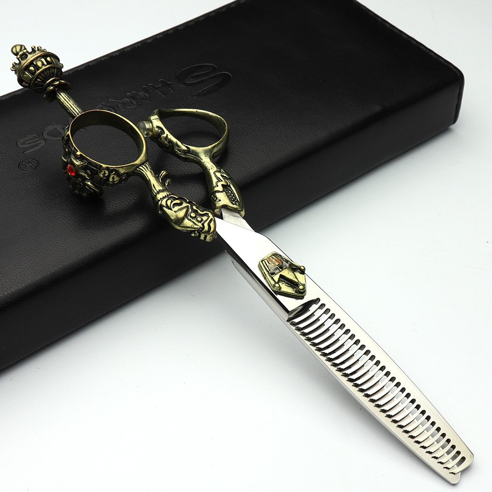 6 inch Professional Hairdresser Scissors Japan 440C Cutting and Sparse Hairdressing Scissors Tools Haircutting Scissors Set (Thinning Scissors)