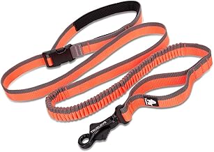TRUE LOVE TLL2271 Long Elastic Dog Leash Hands Free Adjustable Shock Absorbing (Orange, L)