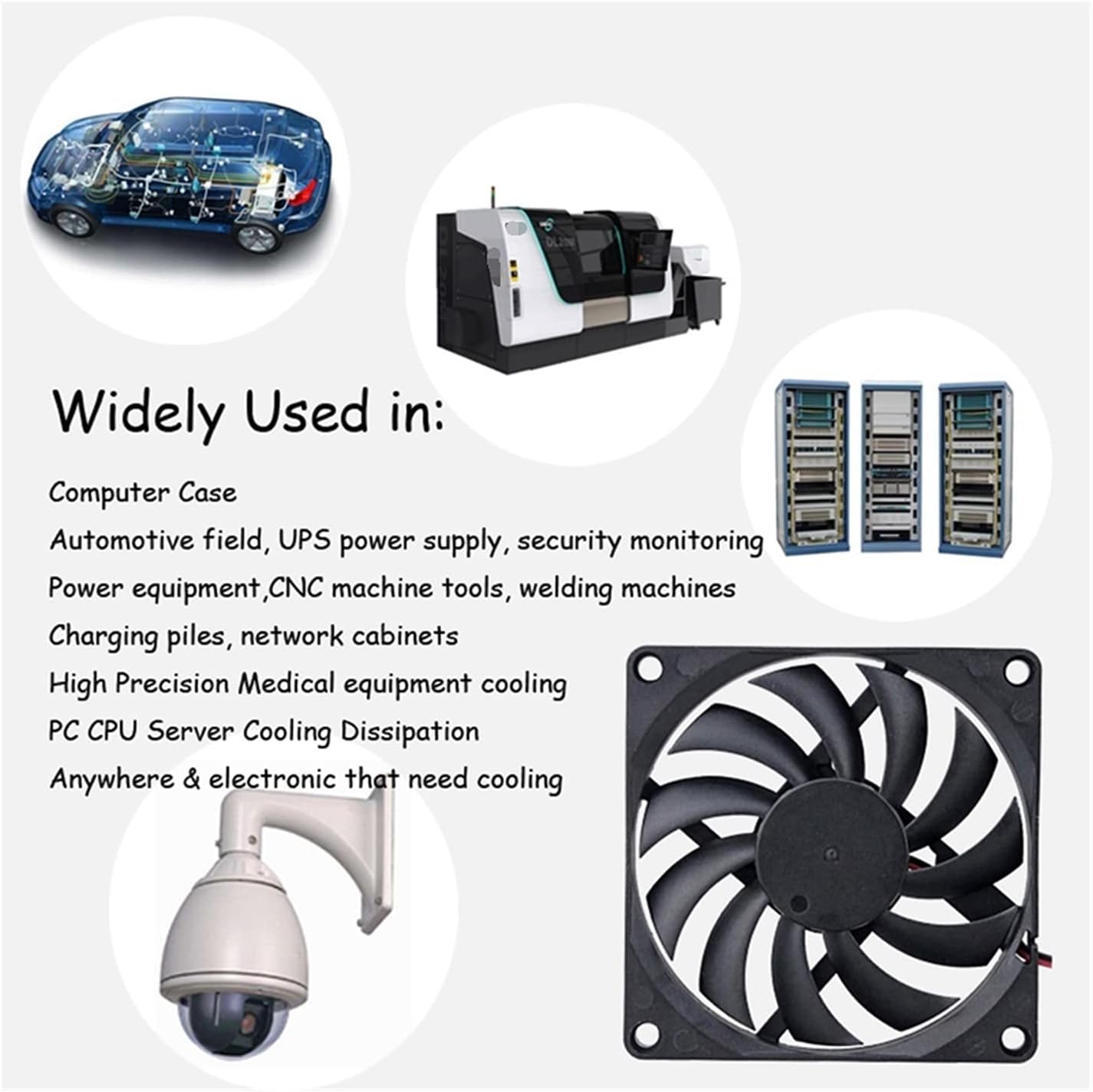 YANGQI yaoqijie 2PCS 80MM 5V USB 80x80x10mm 8cm 5V 12V 24V 8010 2PIN 3PIN Brushless DC Cooling Cooler PC CPU Computer Case Fan Cooler Lasting (Blade Color : 5V Ball USB)