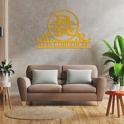 Custom House Number Address Sign Personalized Metal Address Plaque Personalized Metal Outdoor Address Sign Outdoor Sign Metal House Number Sign Steel Address Sign Housewarming Gifts Wall Mounted Sign #TOP2