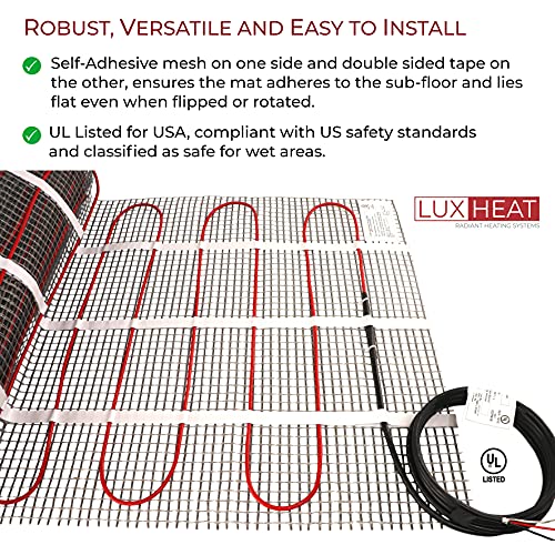 Luxheat 30 Sqft Mat Kit, 120V Electric Radiant Floor Heating System For Under Tile, Stone And Laminate. Kit Includes Alarm, Heated Floor Mat, Oj Microline Programmable Thermostat With Gfci & Sensor #TOP2