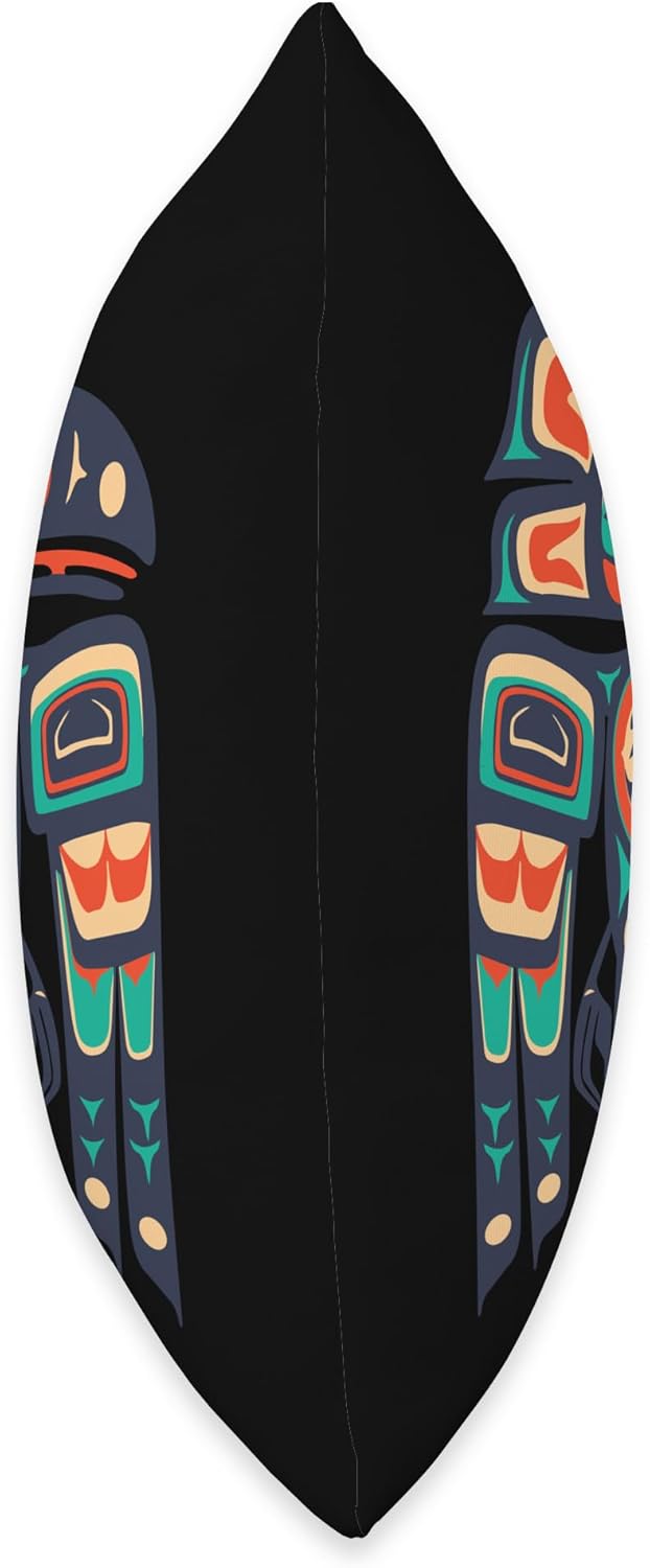 Alaska, Raven Haida Tribal Art, Native American Totem Throw Pillow