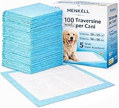 100 Hygienic Dog Sleepers 56 x 56 cm - 5 Layers Super Absorbent with Gel, Quick Drying, No Leakage, and Odorless for Puppies and Elderly Dogs, Home and Car