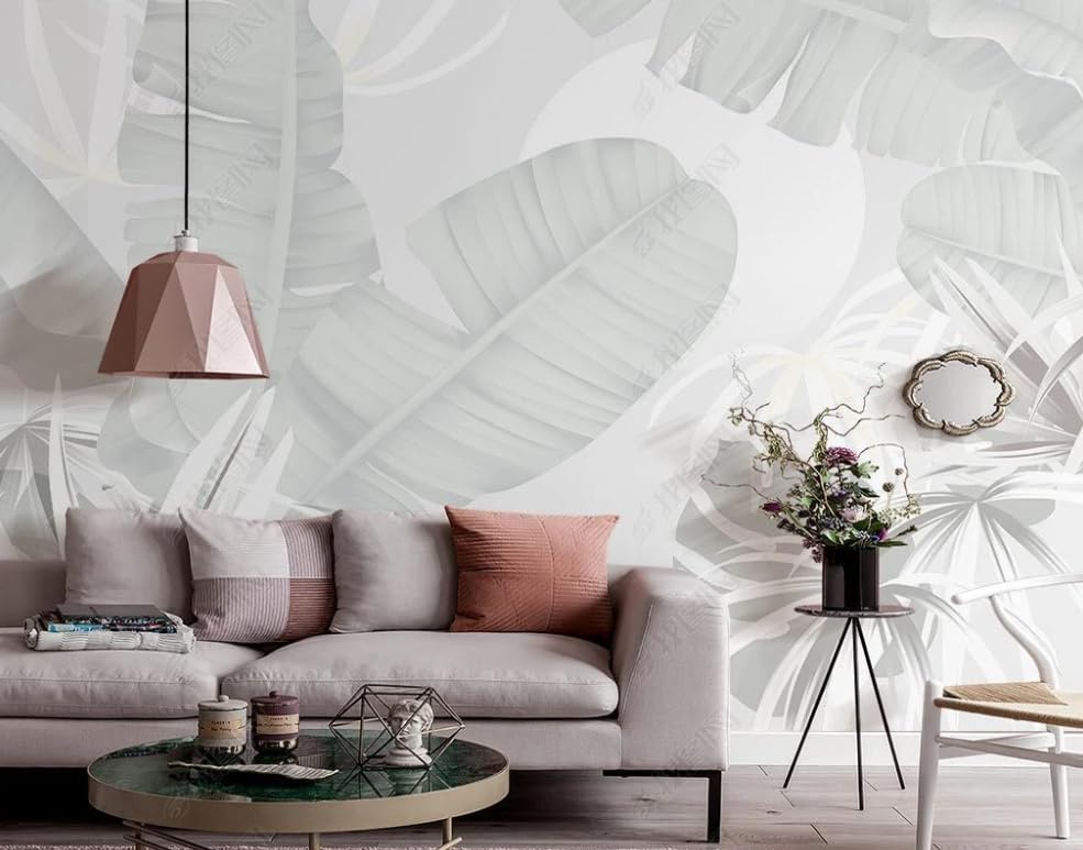 Papier peint intissé feuille tropicale géant 350x256 cm pour grand salon