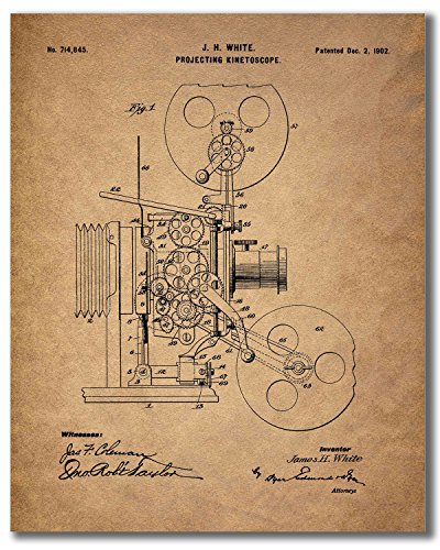 Home Theater Patent Wall Art Prints - Set of 6 Vintage Movie Film Photos
