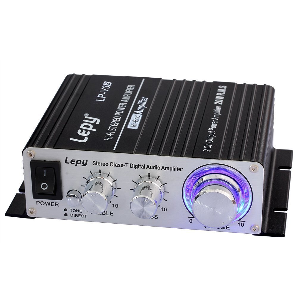 LEPY LP-V3S-black Digital Amplifier, Black, 25 W x 2