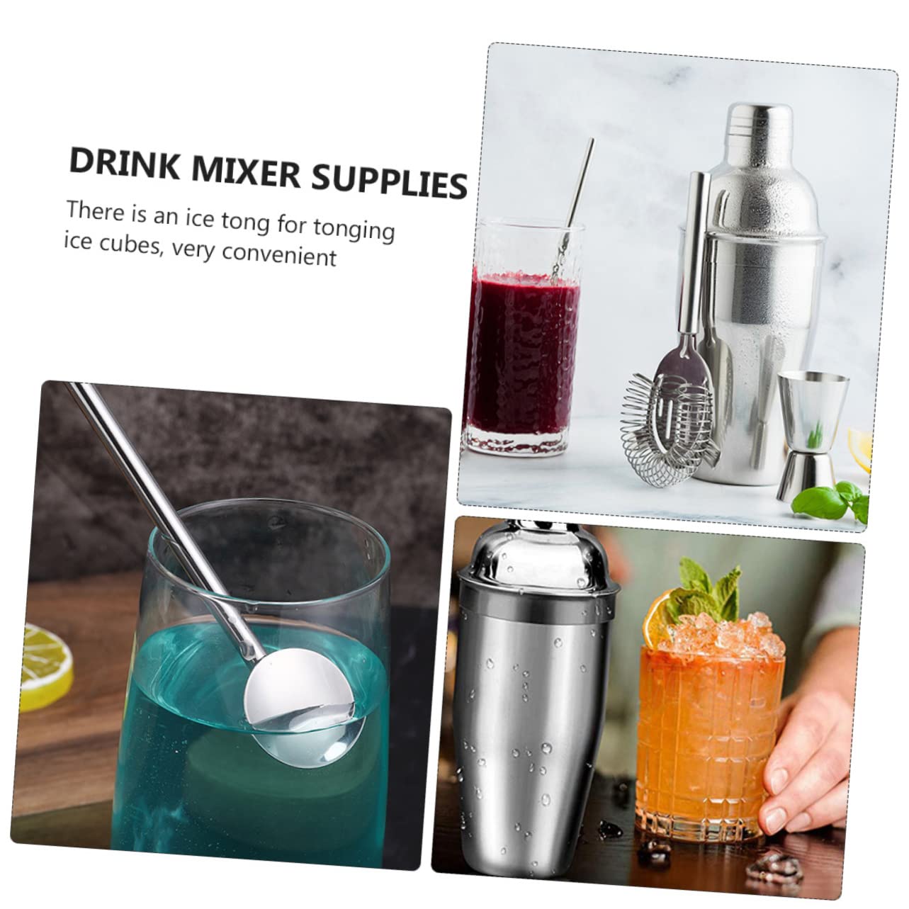 5piezas Coctelera De Acero Inoxidable Accesorios para Coctelería Colador Profesional Medidor De Acero Inoxidable para Bebidas La Barra