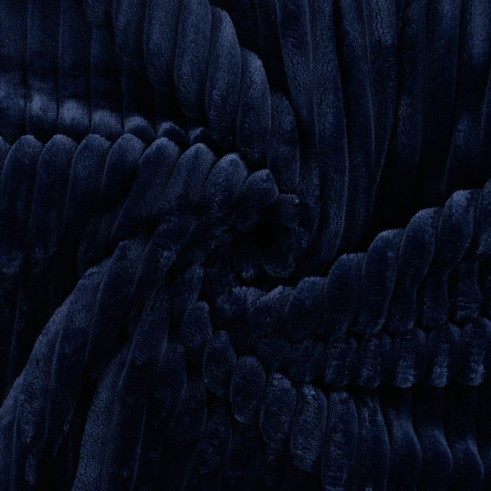 Crs Fur Fabrics Blue Cuddlesoft Fleece Jumbo Cord Fabric Material Navy 1Mtr