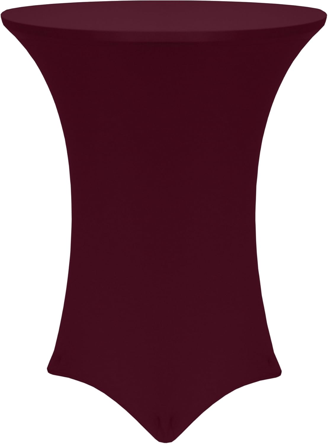 Ultimate Textile -5 Pack- 24-Inch Round Cocktail Spandex Fitted Stretch Elastic Tablecloth - Fits 42" High Tables, Burgundy Red