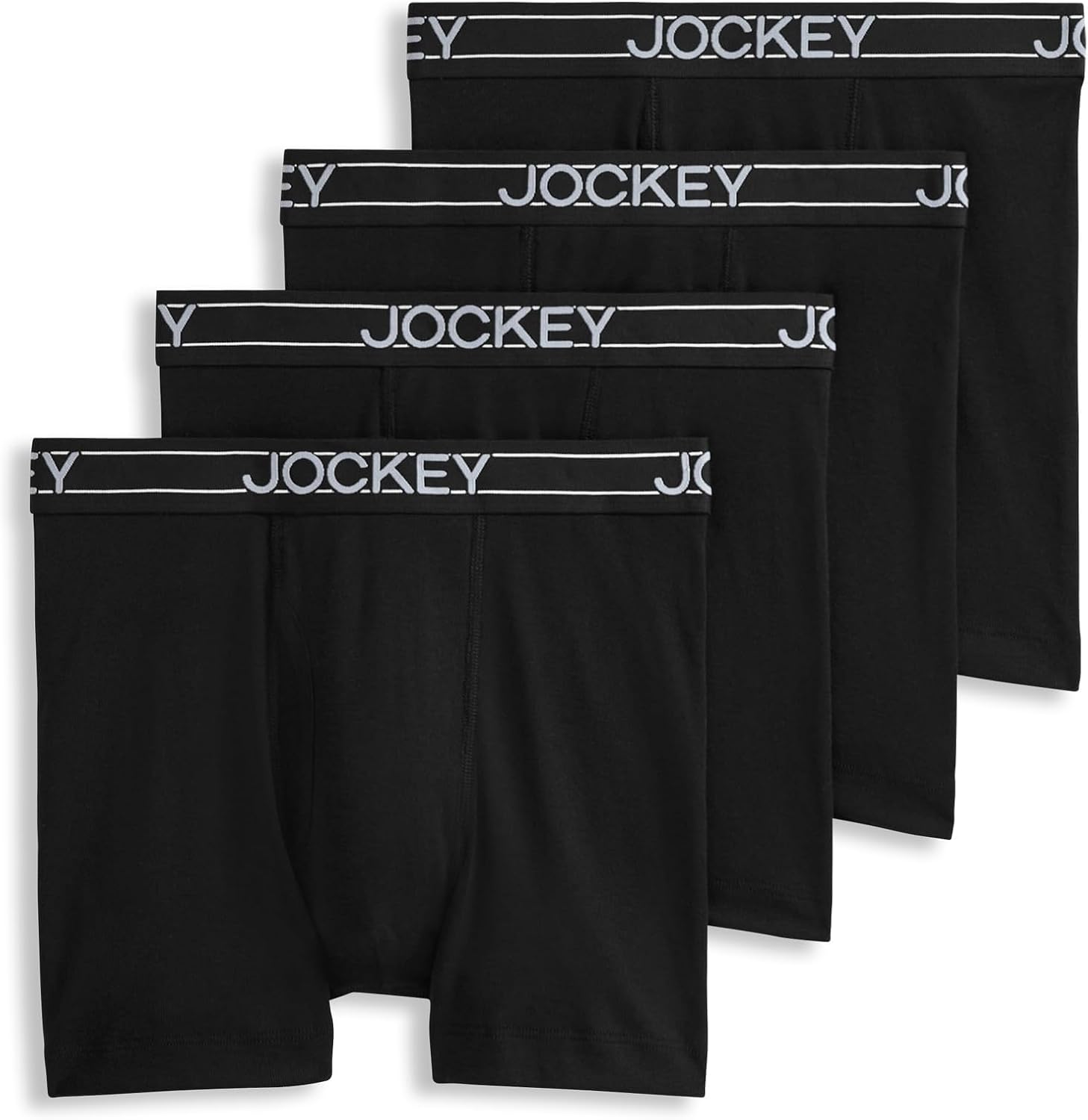 Jockey Men's Underwear Lightweight Cotton Blend 5" Boxer Brief - 4 Pack