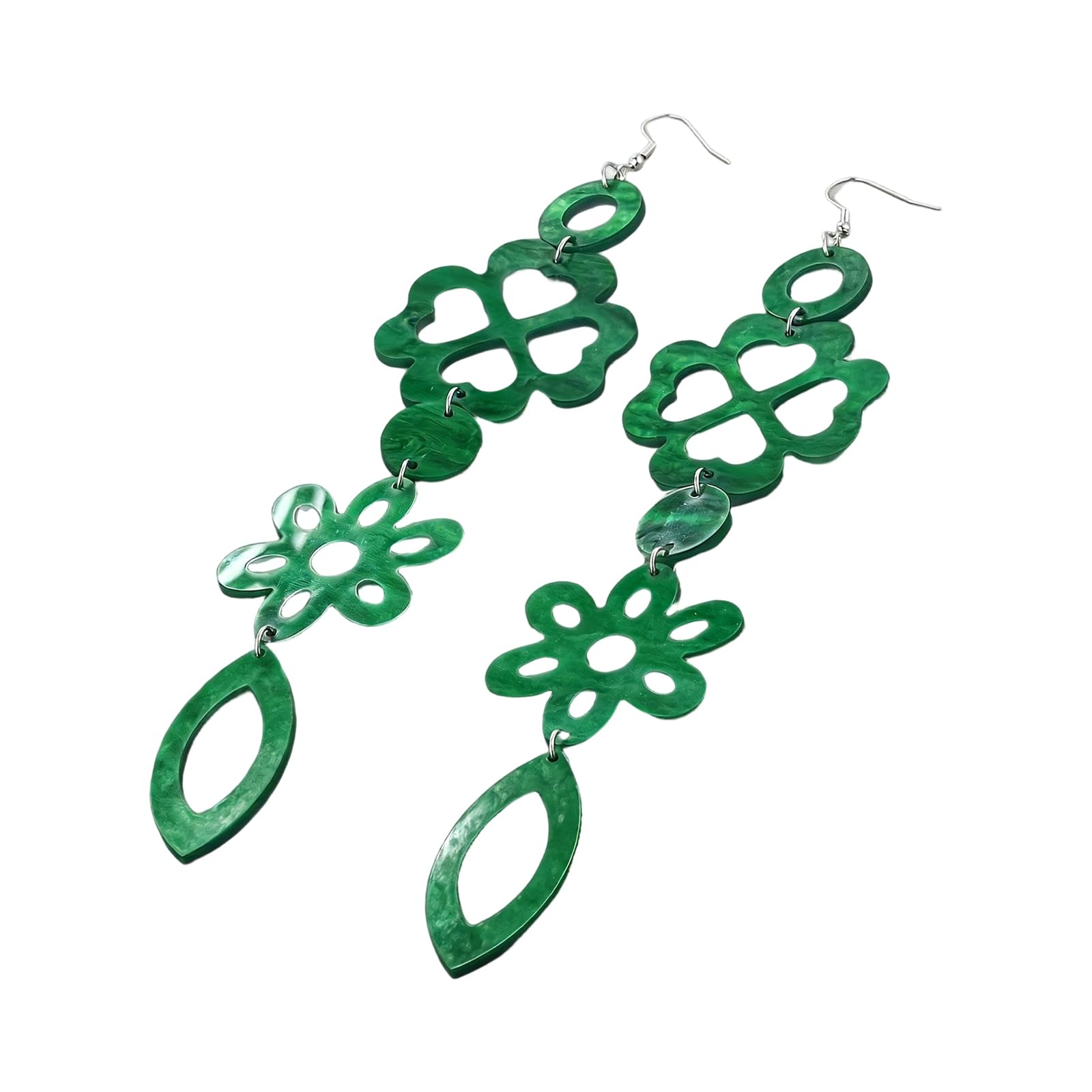 BWANGIAO Stylish Clovers Earrings Fashionable Acrylic Design Lightweight And Comfortable Dangle Ear Pendant For Daily Wear