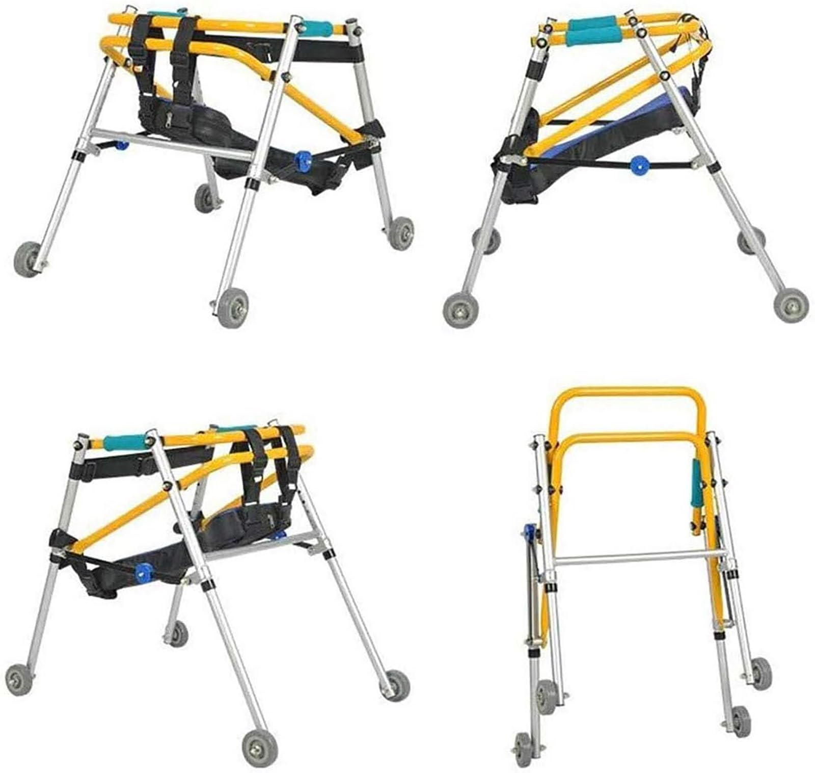 Andador plegable pediátrico - Andador de aluminio ajustable para niños con soporte de movilidad