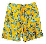 Mens Olympic Gold Cactus Print Swim Shorts (3XL 48/50)
