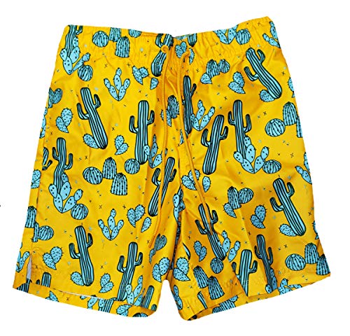 Mens Olympic Gold Cactus Print Swim Shorts (3Xl 48/50) #TOP6