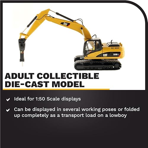 Miniatura 3 de Diecast Masters Excavadora hidráulica Caterpillar 320D L con martillo - Core Classics Series 85280C