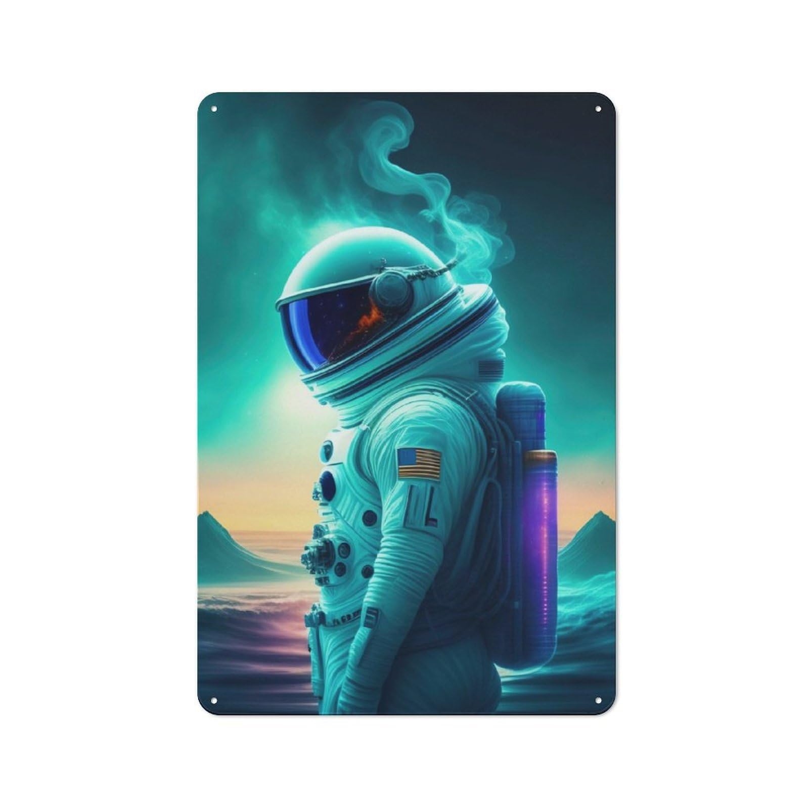 Junmoney Astronaut Adventures Retro-Style Metal Wall Sign 30X20cm For Pub Or Café, A New Home Present For Hospitality Wall Decor Collectors