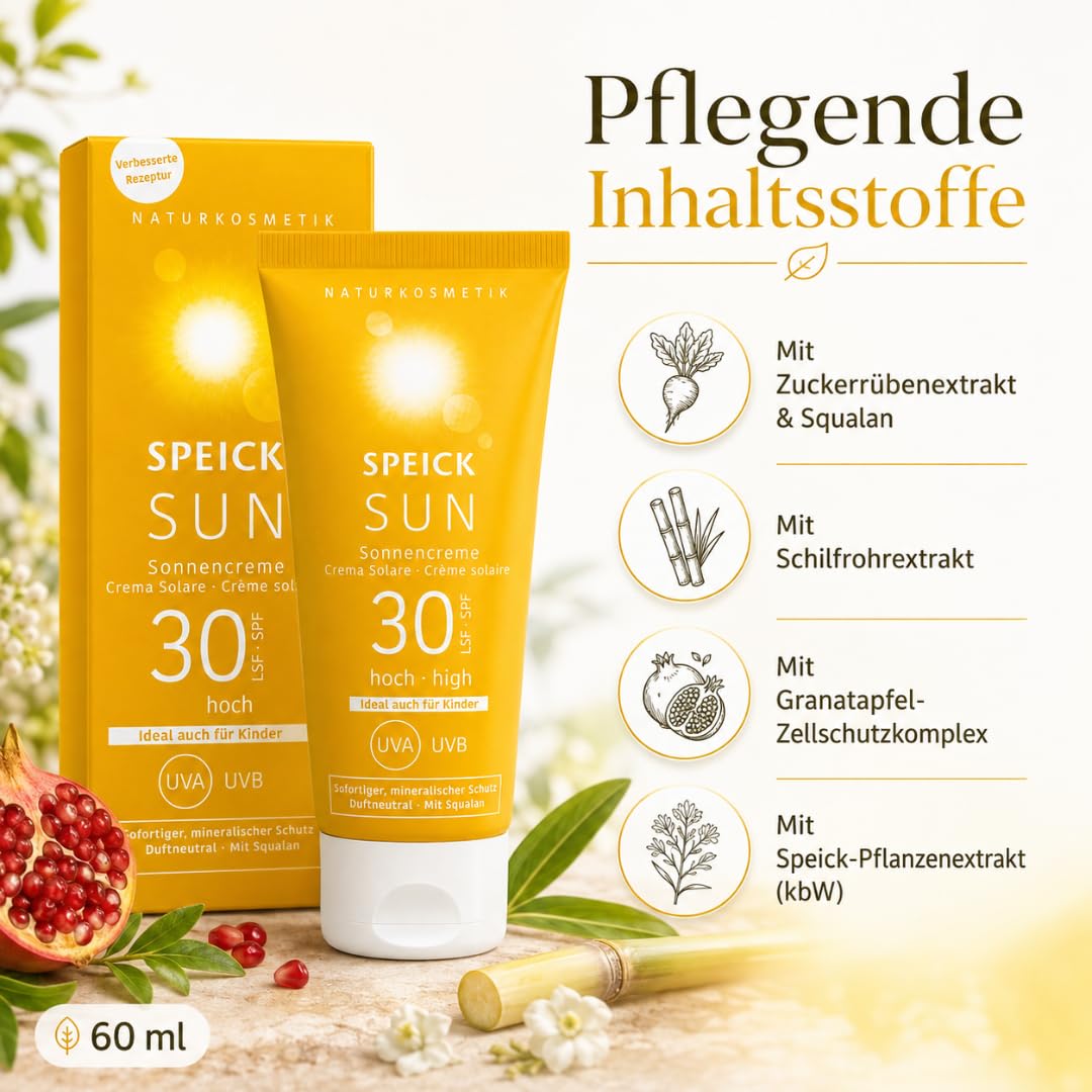 Speick Sun Sonnencreme LSF 30 2x 60 ml, mineralisch & Pharma Perle Duschgel