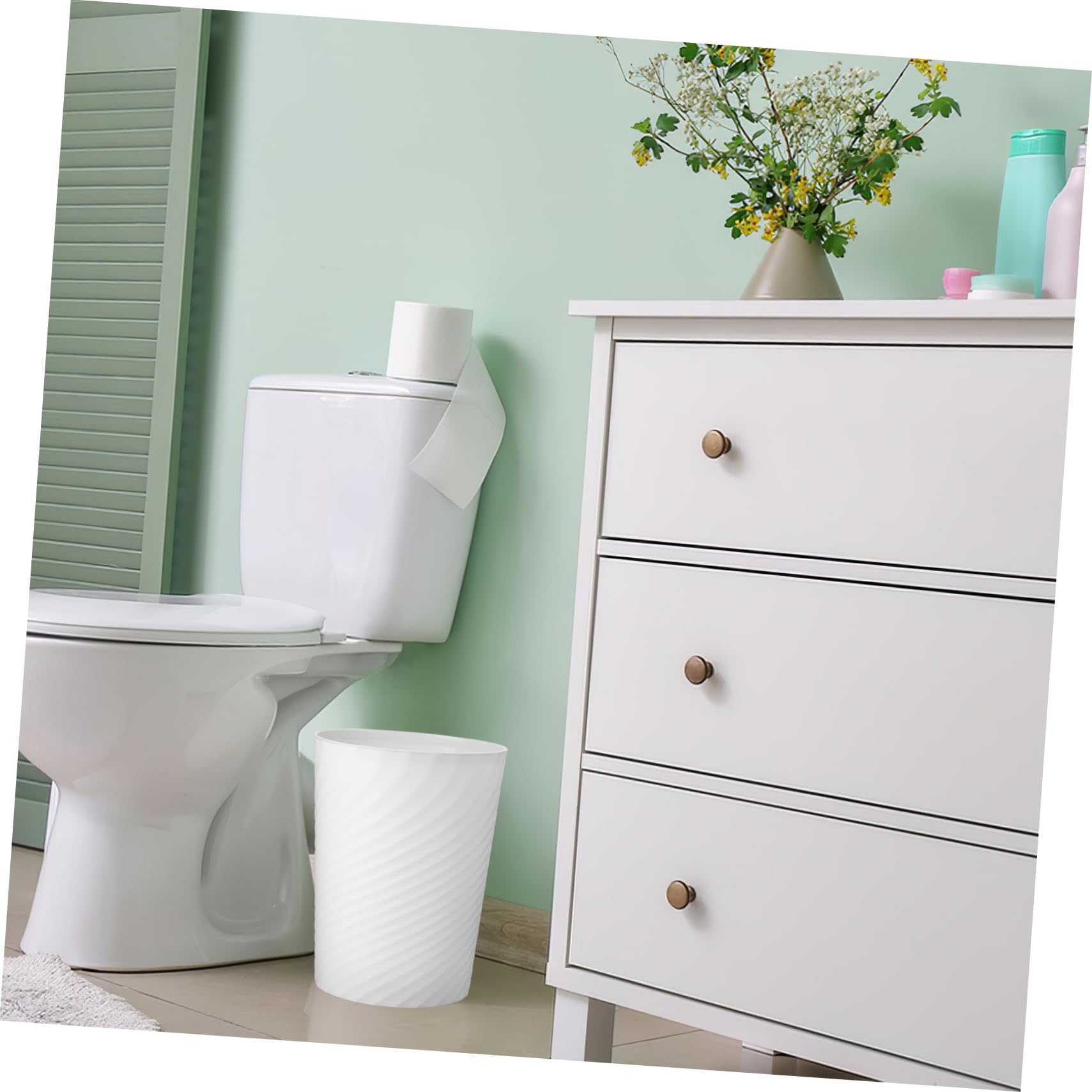 Poubelle De Cuisine Tri Sélectif VALORIS Blanc Plastique 45L - Gamm Vert