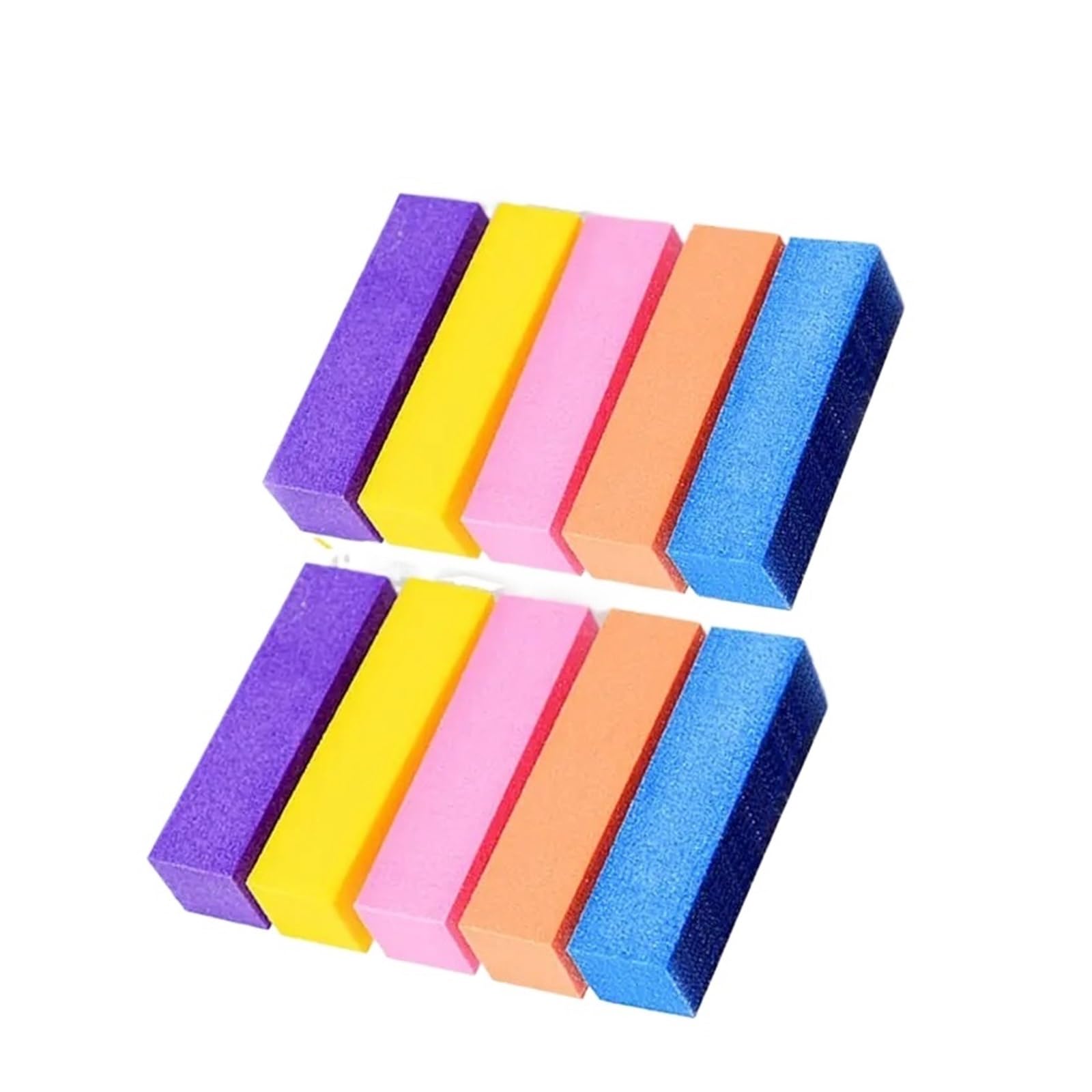 Lima de lijado esponja for cuidado manicura y pedicura, bloque pulido uñas colorido, acrílicas naturales(10pcs Mix)