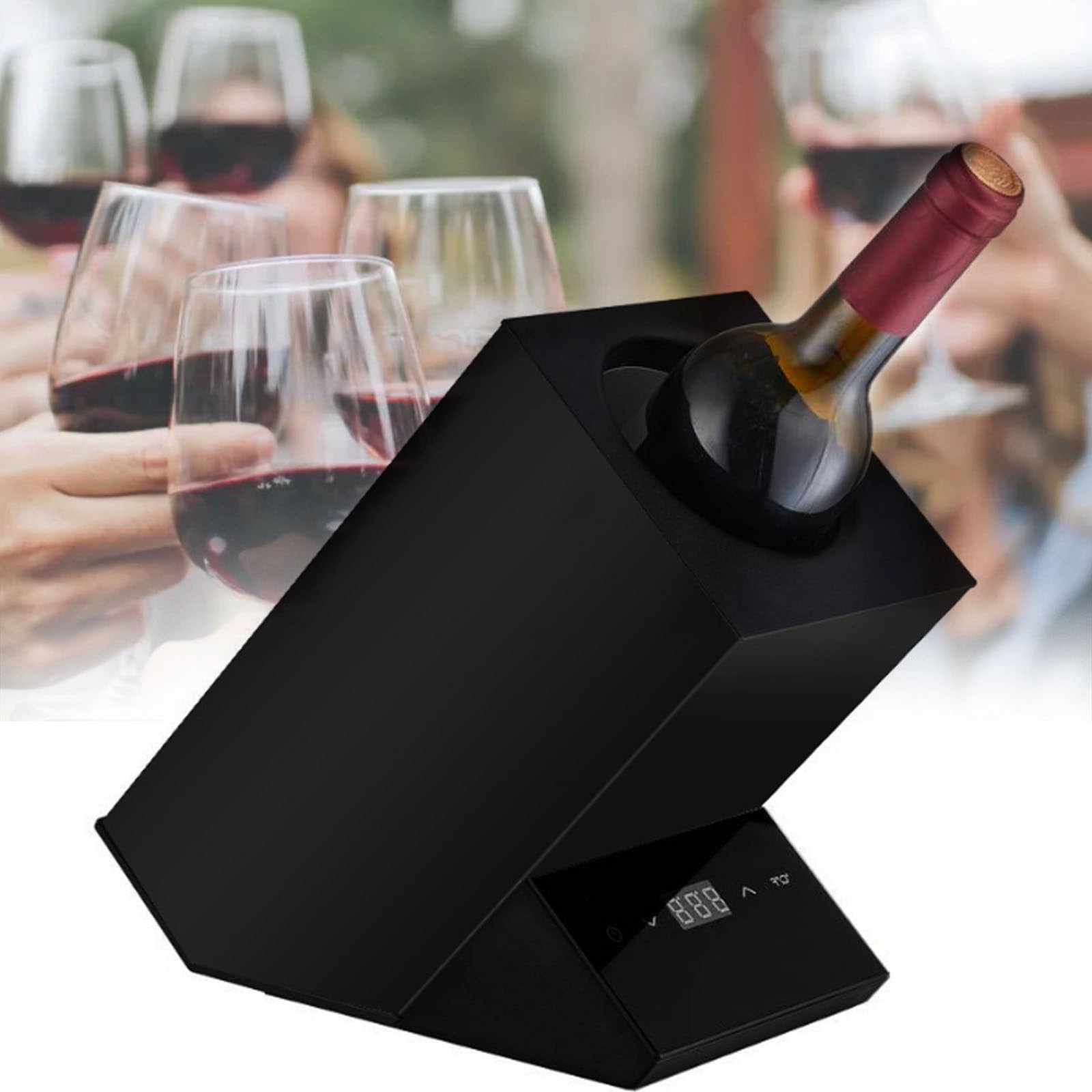 Refrigeratore elettrico per vino, bottiglia singola per vino da 750 ml, mantiene le bevande fredde fino a 24 ore, ideale per birra, acqua, latte e vino