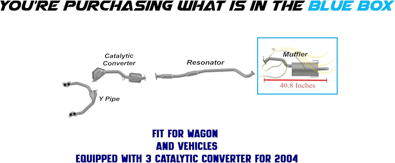 Exhaust Muffler Compatible with Subaru Outback 2004 2.5L | Stainless Steel | Northeastern Exhaust | Free Gasket, Hangers and Bolts & Nuts | Direct-Fit Replacement