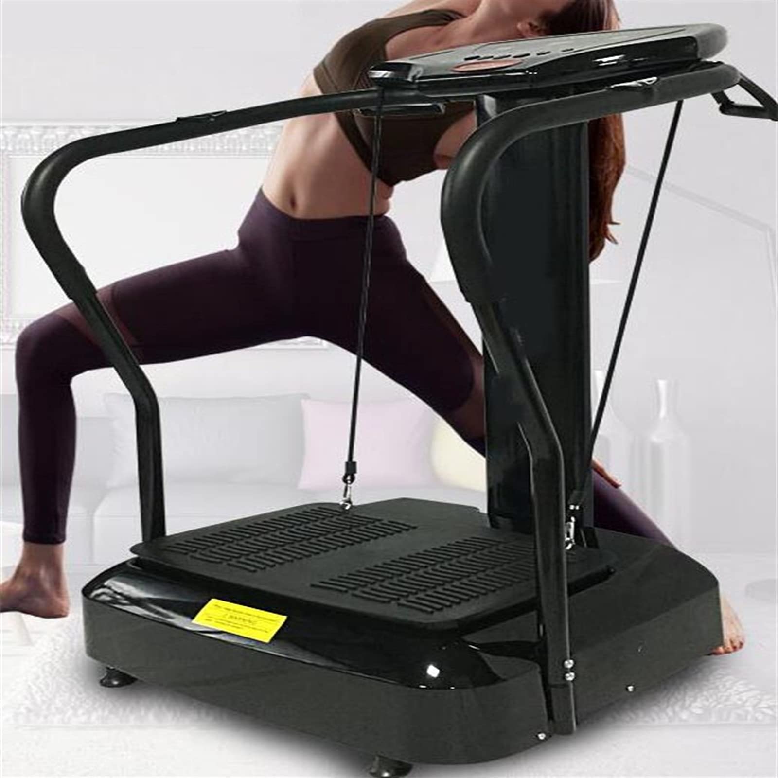Vibration Plate - Home Gym Fitness Vibration Plate 99 Intensity Levels Home Workout Resistance Bands with Handle Added