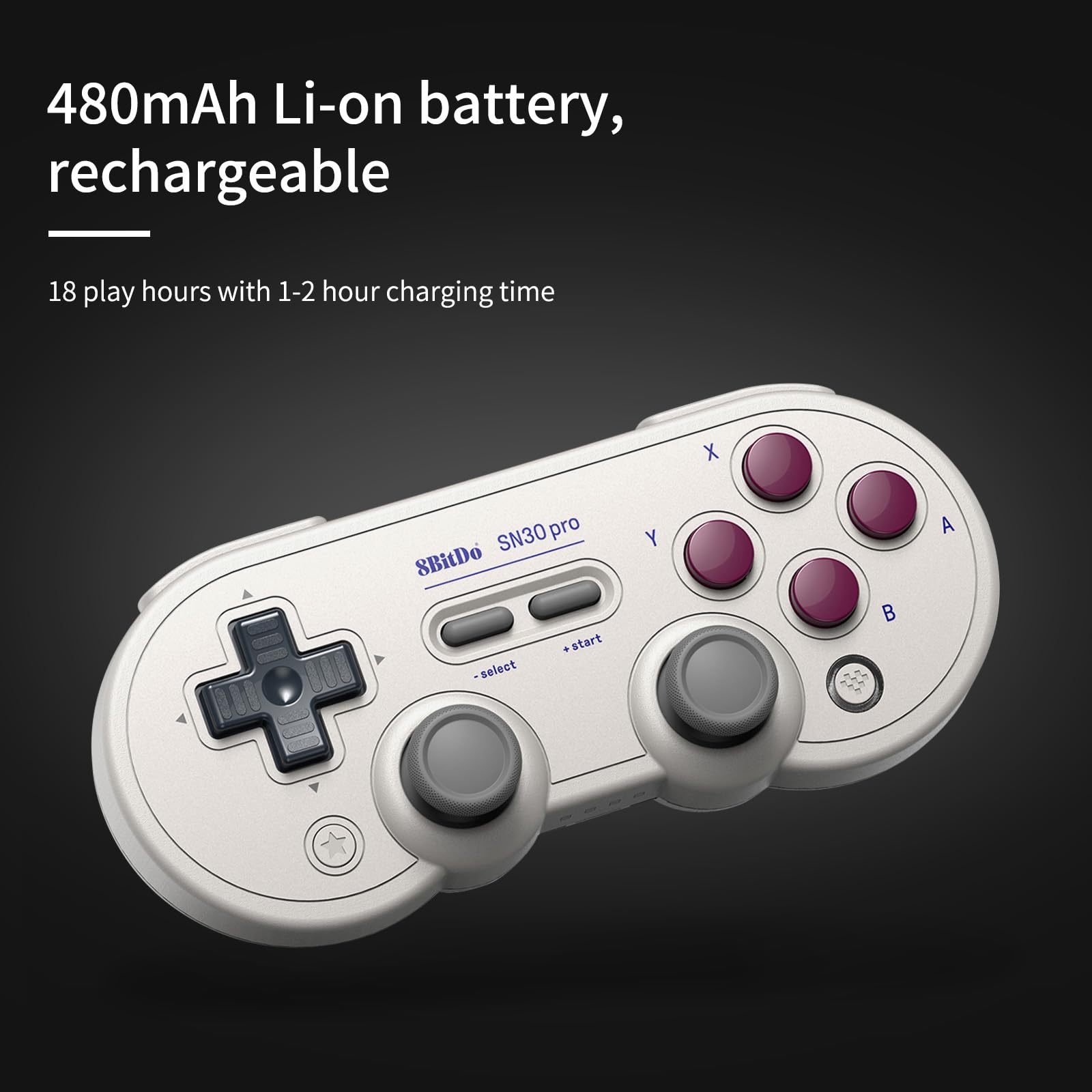 AKNES 8Bitdo SN30 Pro Bluetooth Controller, Hall Effect Joystick Update, Gaming Controller Compatible with Apple, Switch, Windows, Steam Deck, Android and Raspberry Pi - G Classic Edition - 4