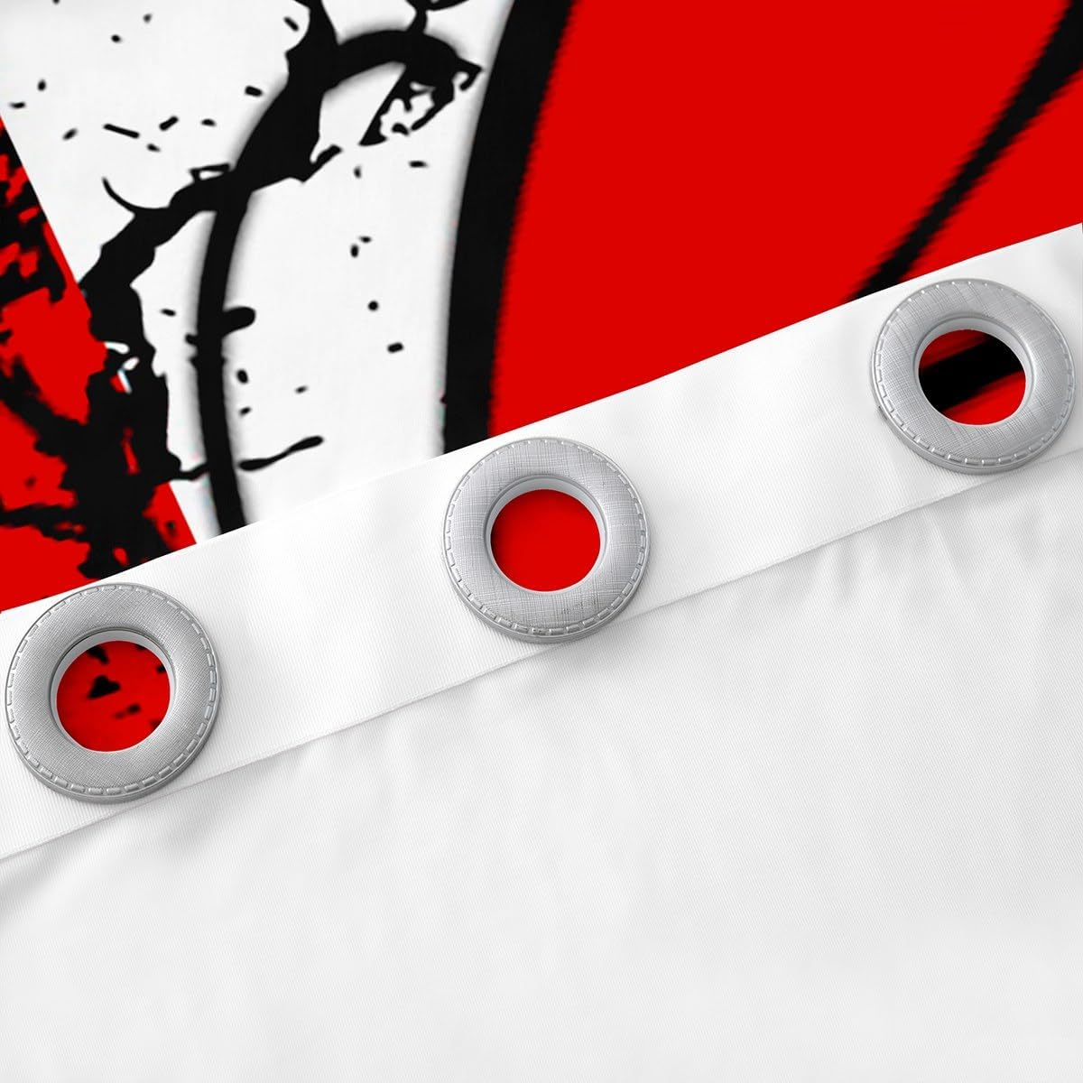 Manfei Butterfly Blackout Curtain Red and White Window Treatments, Abstract Stones Texture Window Drapes for Kids Boys Girls Room Decor Grommet Top 2 Panel Set Bedroom Curtains, 52Wx84L inch