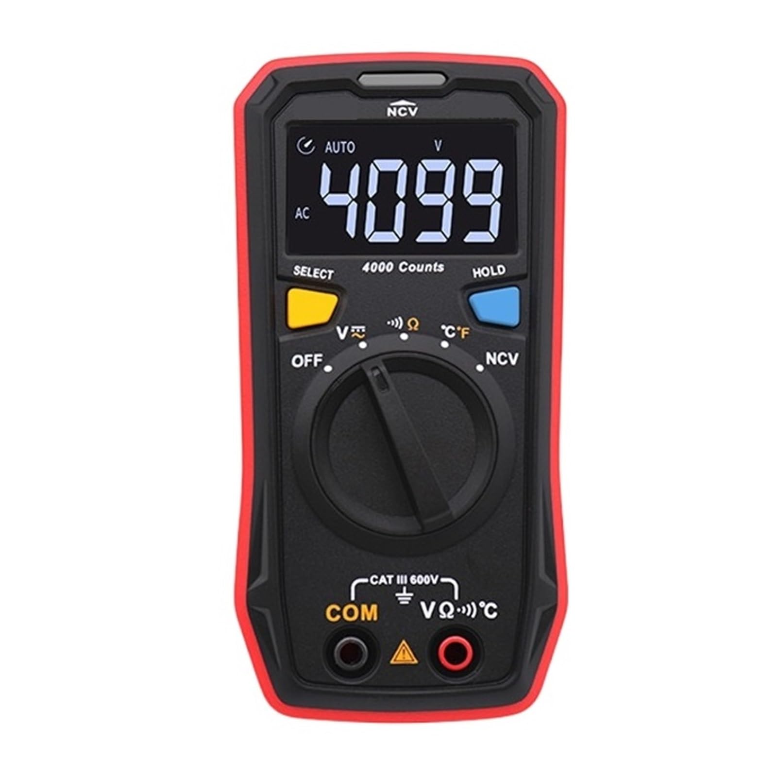Mini Cyfrowy Multimetr AC Miernik Napięcia DC Rezystancja (Ohm) Tester Temperatury NCV/Test Ciągłości/kolorowy Ekran EBTN Szybko Dokładnie Łatwy Odczyt(123)