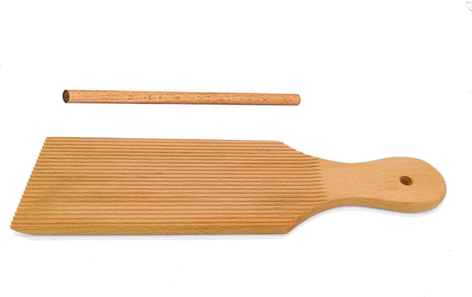 EBLLPAGnocchi Boards and Wooden Butter Paddles Gnocchi Paddle Gnocchi Pasta Board Garganelli and Gnocchi Stripper with Paddle, Easily Create Authentic Homemade Pasta and Butter, 9.05'' x 2.75 ''