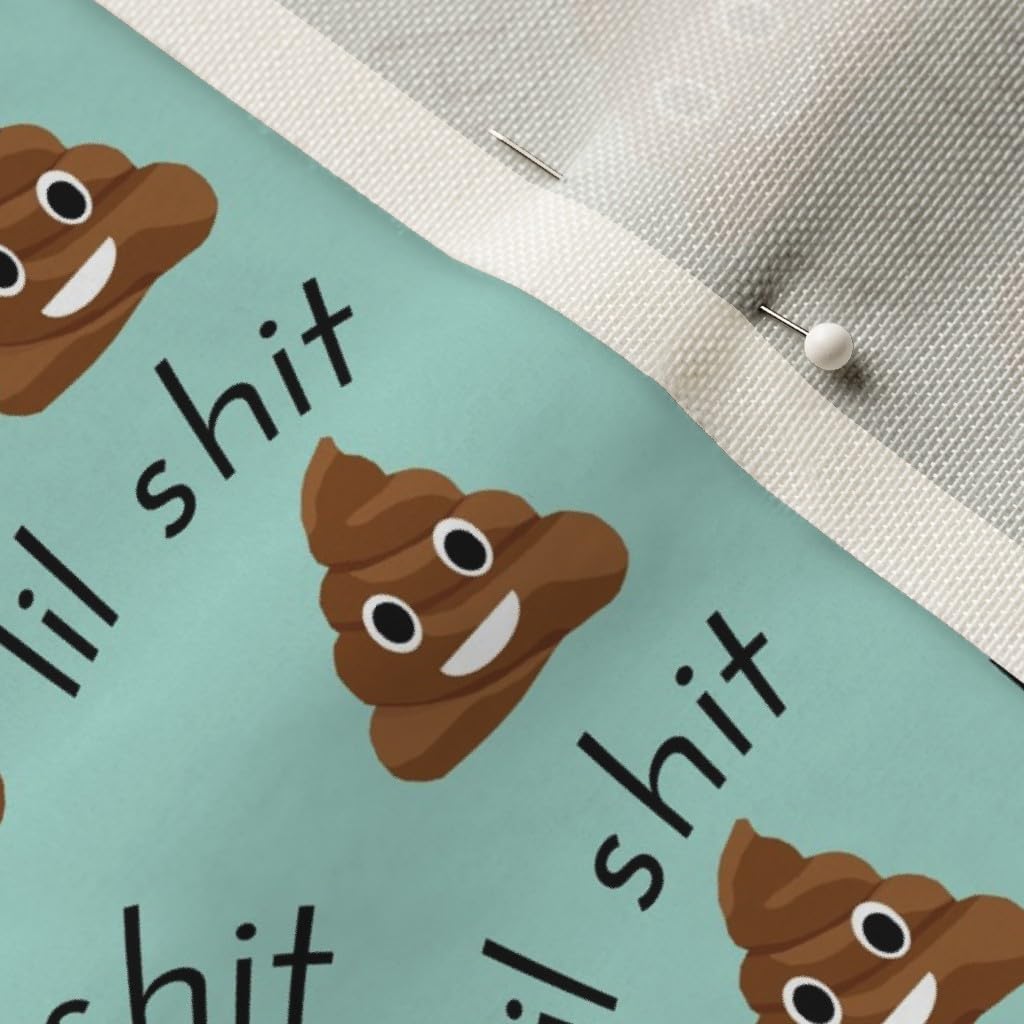 Spoonflower Fabric - Green Brown Poop Stool Bathroom Humor Toilet Mint Cute Funny Printed on Upholstery Velvet Fabric Fat Quarter - Upholstery Home Decor Bottomweight Apparel